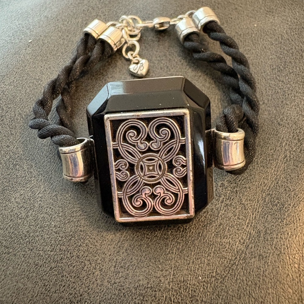 Brighton Black and Silver Filigree Accent Bracelet